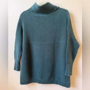 Free People Ottoman Slouchy Tunic Sweater Dress in Dark Turquoise
